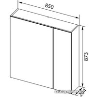  Aquanet Шкаф с зеркалом Нью-Йорк 85 00203954 (орех)