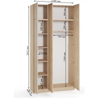 Шкаф распашной Soma Lord Lite 3-х створчатый 120x240 (дуб сонома)