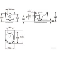 Унитаз подвесной Wellsee Éclatant RimFree 182615001 (чаша, пневмокрышка, глянцевый белый)