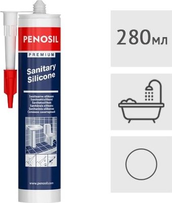 Герметик Penosil Premium Sanitary Silicone санитарный прозрачный 280 мл
