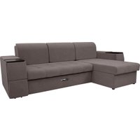 Диван Сириус Лидер-13 с оттоманкой НПБ 285x165 (Eva 06 велюр темно-серый)