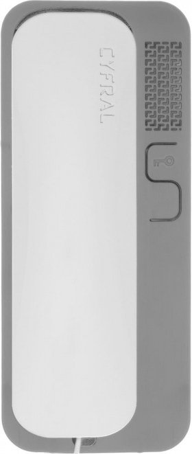 

Абонентское аудиоустройство Cyfral Unifon Smart D (серый, с белой трубкой)