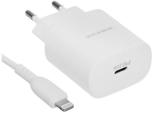 

Сетевое зарядное Borofone BA82A Lightning (белый)