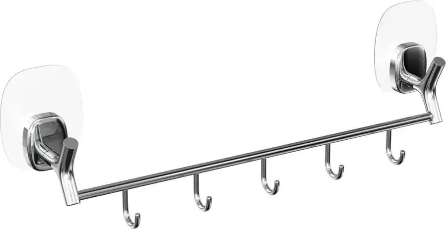 

Держатель для полотенца Lemer Nature с 5 крючками на силиконовом креплении LEM-N03CR (хром)