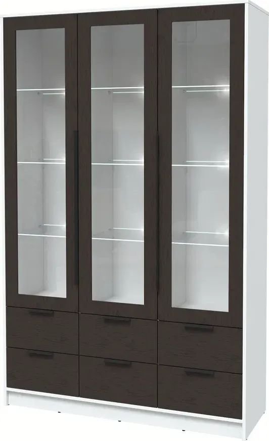 

Шкаф-витрина Интерлиния Концепт КТ-ШВ3 с подсветкой Глосс (белый платинум/дуб английский)