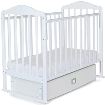 Классическая детская кроватка Альма-Няня Березка 128001 (белый)