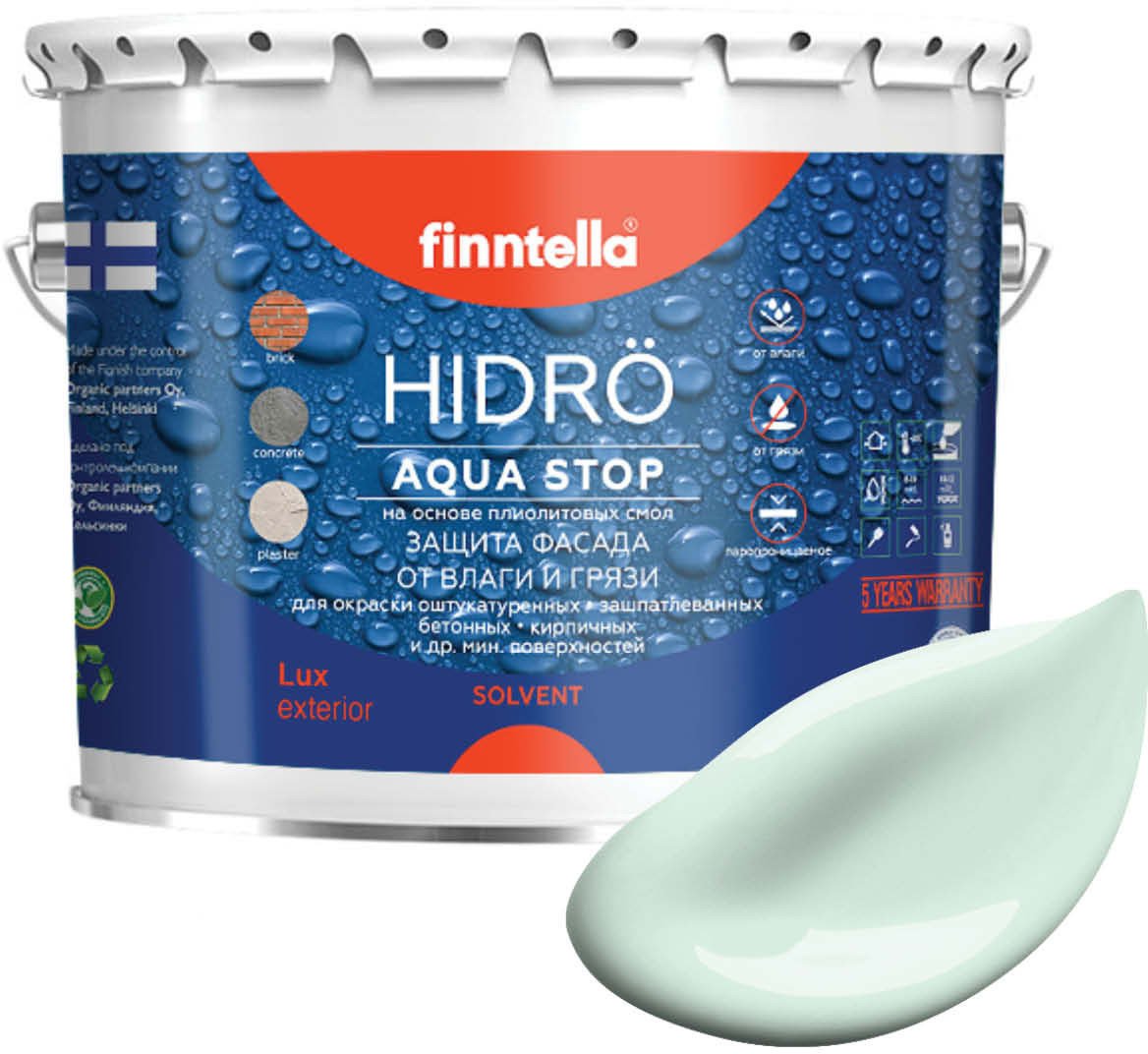 

Краска Finntella Hidro Lintu F-14-1-3-FL040 2.7 л (бирюзовый)