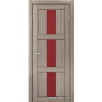 Межкомнатная дверь MDF-Techno Dominika 308 80x200 (дуб дымчатый, лакобель красный)
