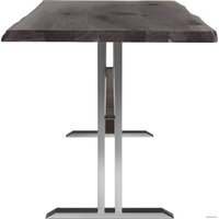 Кухонный стол Buro7 Двутавр 110 (с обзолом и сучками, дуб мореный/серебро)