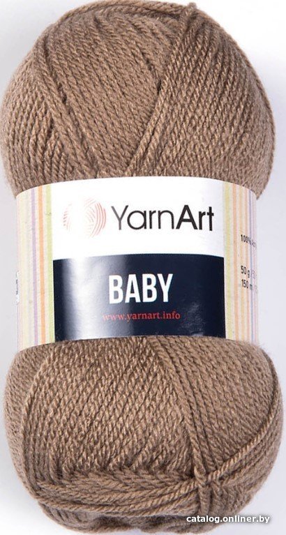 Пряжа для вязания Yarnart Baby 100% акрил 218 50 г (150 м, светло-коричневый)