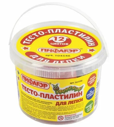 

Набор для лепки Пифагор 104546 (12 цв)