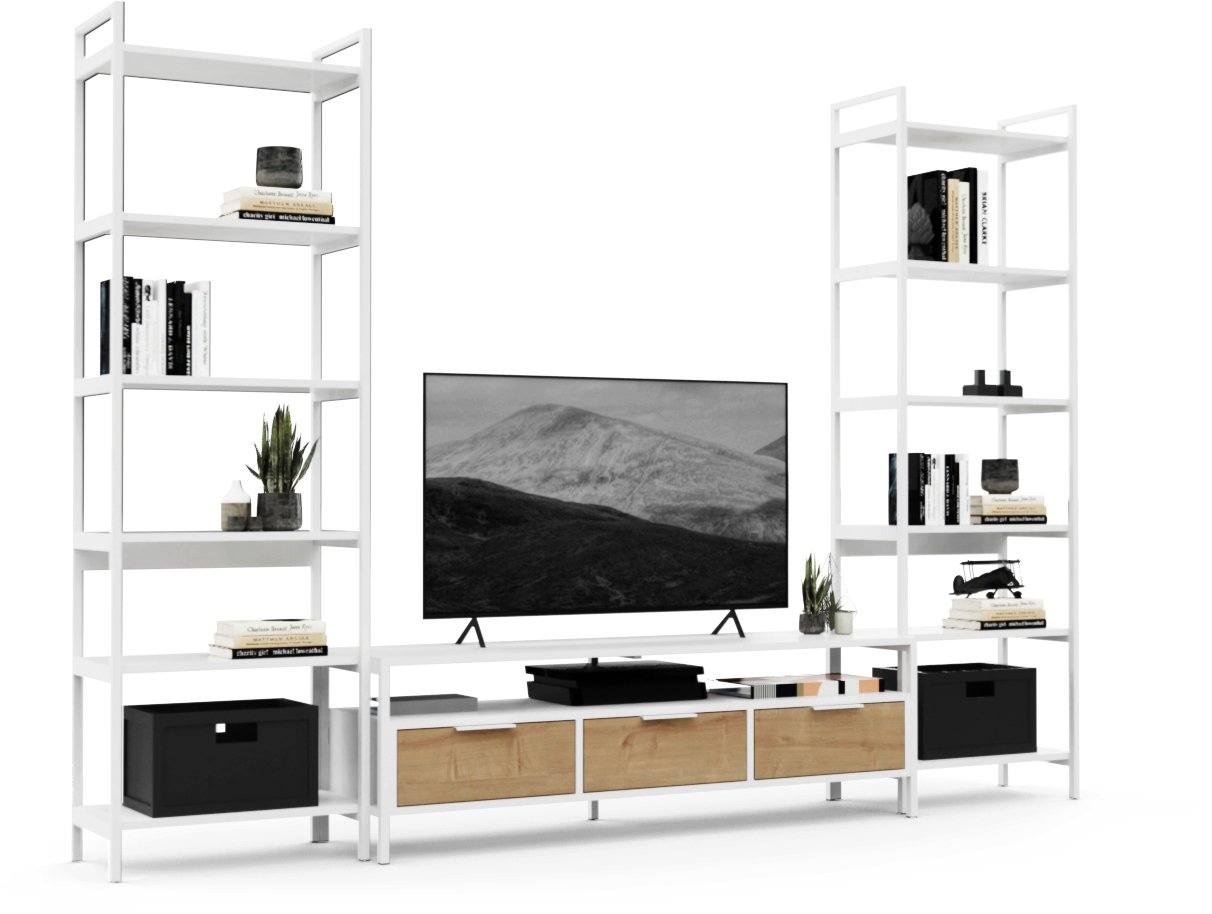 

Стенка Crafto Лофт Фрида Симпл 03 274x40x190 (белый/дуб)