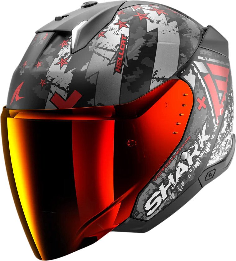 

Мотошлем Shark Helmets Skwal i3 Jet Hellcat Mat HE3511E-KUR-L (L, черный/хром/красный)