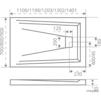 Душевой поддон Good Door Атриум 110x70 (белый)