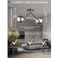 Припотолочная люстра Aitin Pro НПБ 02-2x60-102 N36378/2 (черный/бронза)