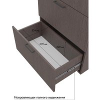 Шкаф распашной Горизонт Бонн 760 3 ящика (венге)