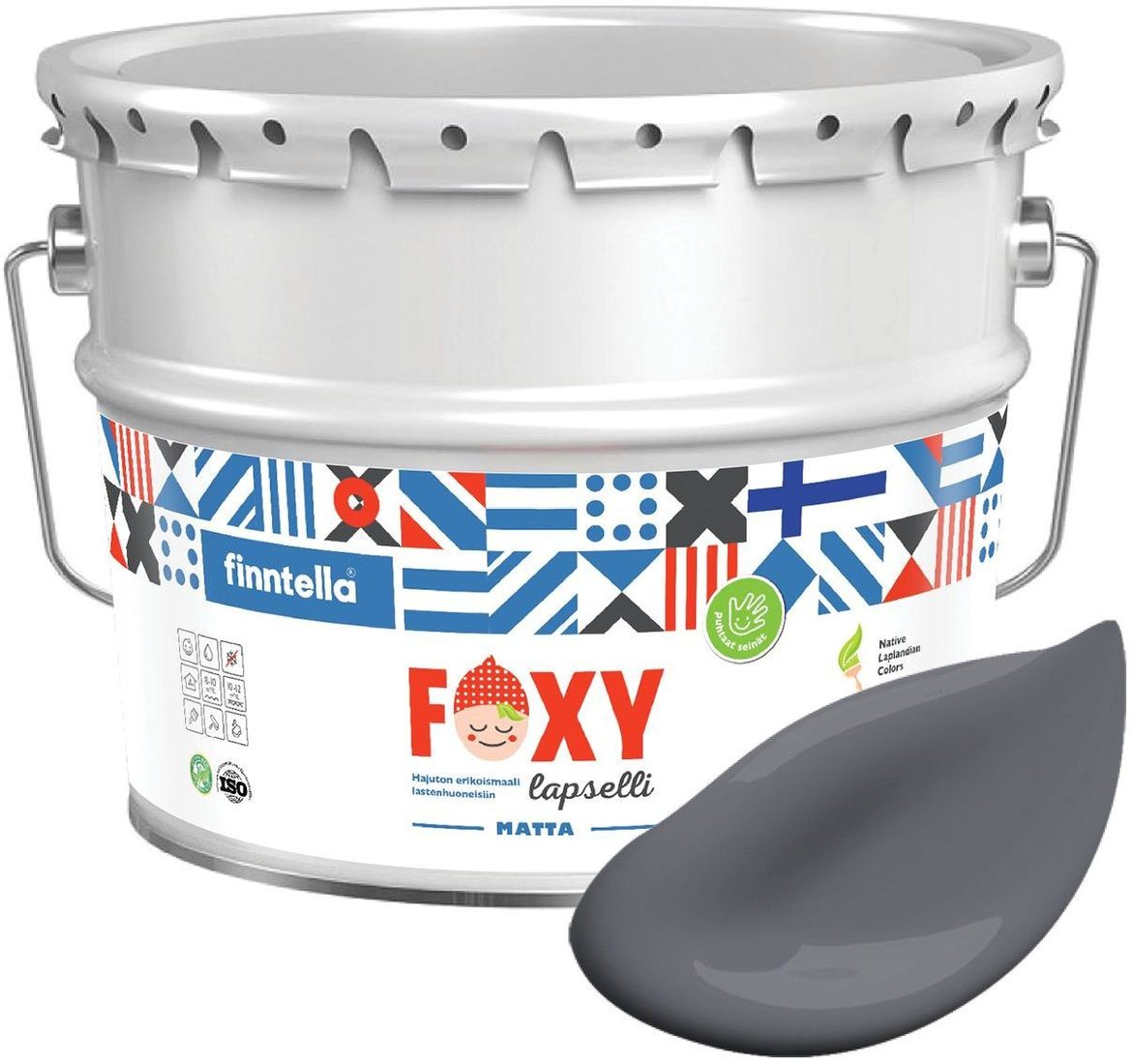 

Краска Finntella Foxy Lapselli Matte Kuilu F-50-1-3-FL298 2.7 л (серый)