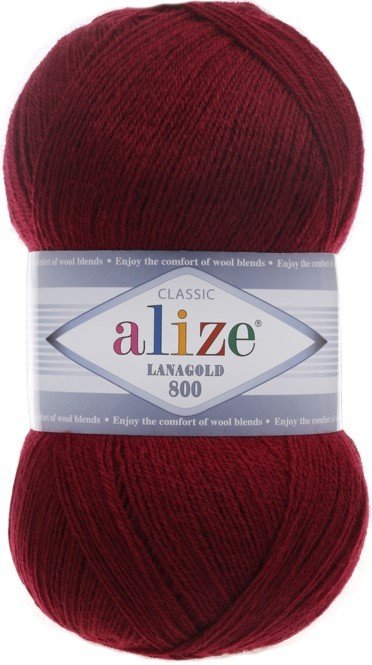 

Пряжа для вязания Alize Lanagold 57 (800 м, бордовый)