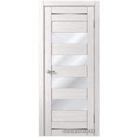 Межкомнатная дверь MDF-Techno Dominika 106 60x200 (ясень белый, стекло лакобель черный)