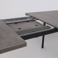 Кухонный стол Мамадома Leon lux radial-180 раздвижной 180-240х95 (дымчатая керамика/черный)