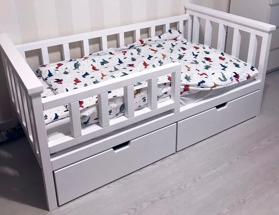 

Кровать Kinderwood Лотос-5 190х80 с ящиками (белый)