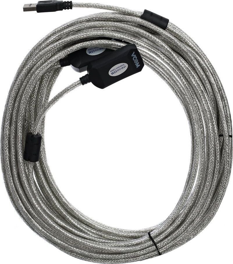 Удлинитель VCOM VUS7049-15M USB Type-A - USB Type-A (15 м, черный)
