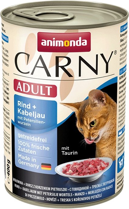 

Консервированный корм для кошек Animonda Carny Adult с говядиной, треской и петрушкой 0.4 кг
