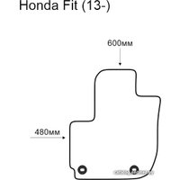 Коврик для салона авто Alicosta Honda Fit 13- (водитель, ЭВА 6-уг, серый)