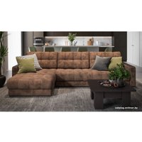 Угловой диван Craftmebel Boss Max угол new (ткань, alkantara шоколад)