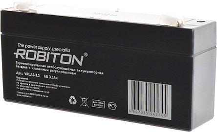 

Аккумулятор для ИБП Robiton VRLA6-3.3 (6В/3.3 Ач)