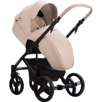 Универсальная коляска BEBETTO Magnum Light Se Pro 2в1 (01, светло-бежевая кожа, черная рама)