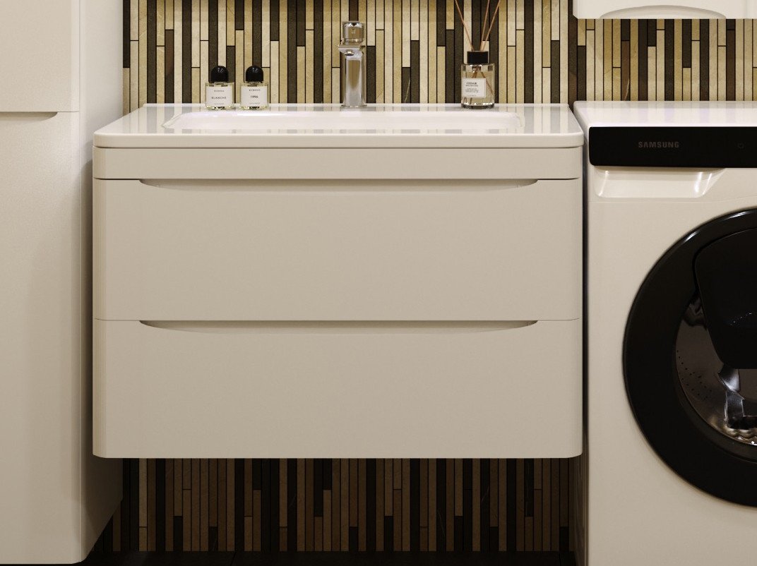 

Symbolite Тумба под умывальник Бергамо мини 90 Люкс Plus 2 ящика (подвесная, белый)