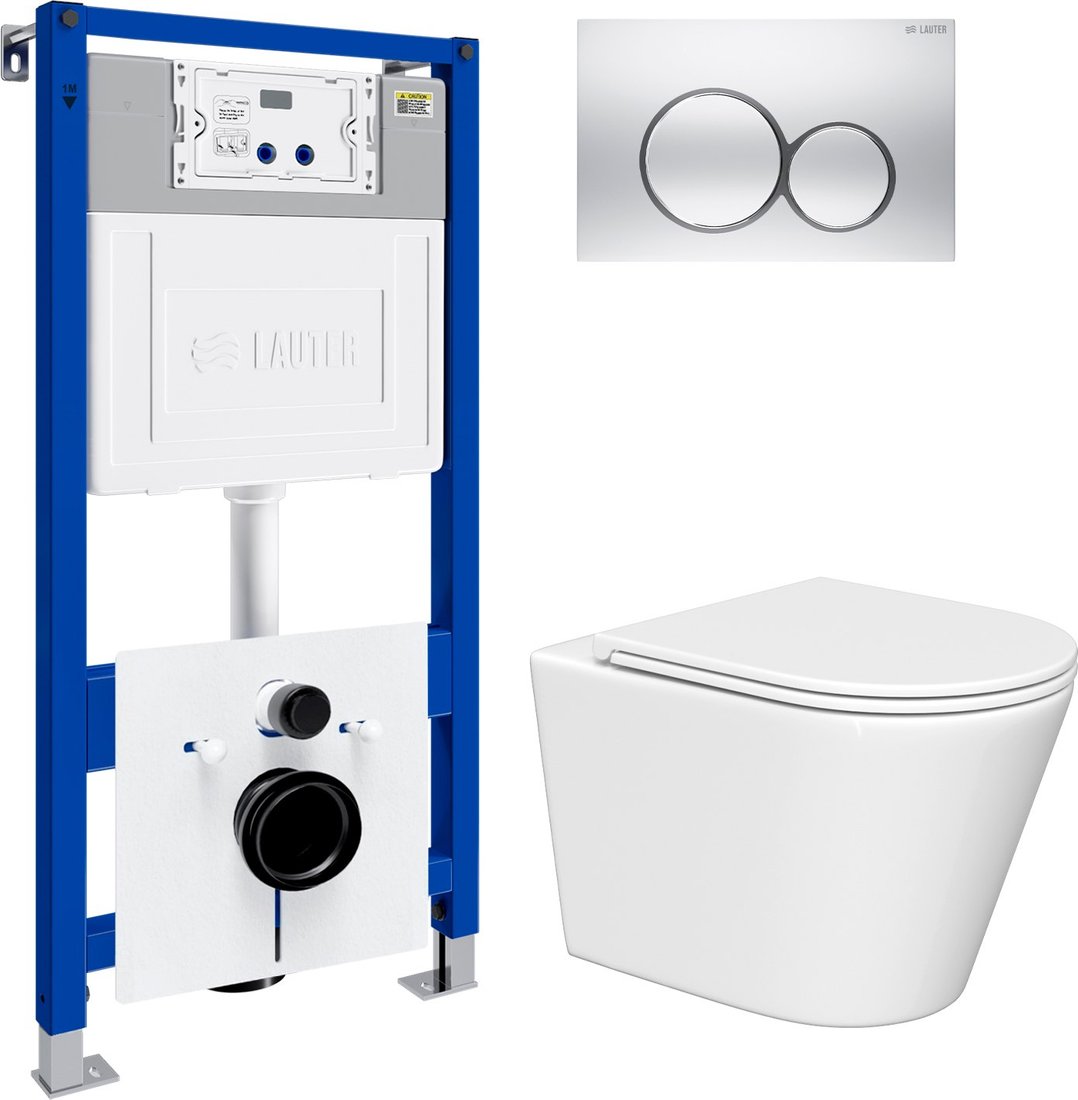 

Унитаз подвесной Lauter Longer 2110822 с кнопкой 219703E (круглая, сатин)