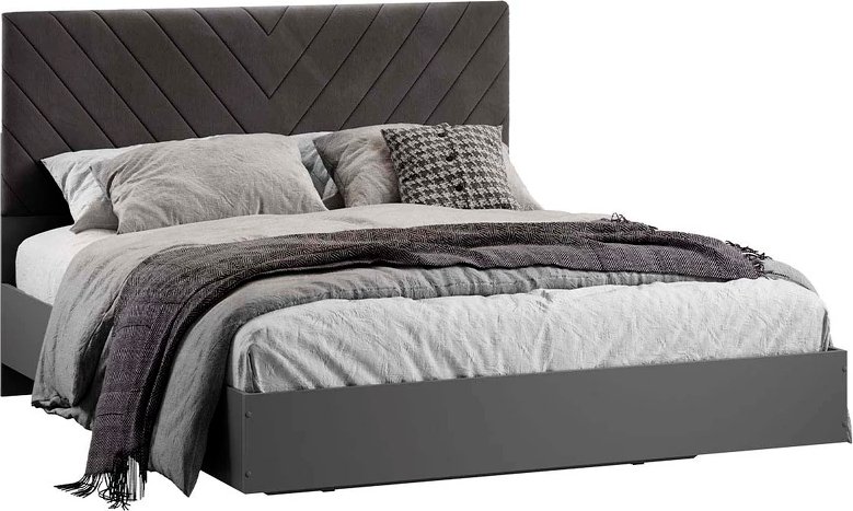 

Кровать Трия Бетта Тип 1 160x200 413.001.000 (серый графит/велюр серый)