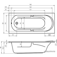 Ванна Riho Future 180x80 BC31005 (с каркасом)