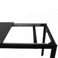 Кухонный стол Виста Аxен-2 70x110/160 (мрамор черный/муар черный)