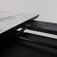 Кухонный стол Алвест AV 1209 120-160х80 (мрамор белый/черный)