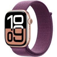 Умные часы Apple Watch Series 10 46 мм (алюминиевый корпус, розовое золото/сливовый, нейлоновый ремешок)