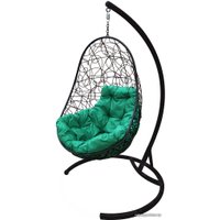 Подвесное кресло M-Group Овал 11140404 (черный ротанг/зеленая подушка)