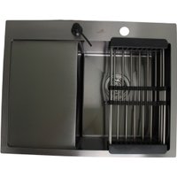 Кухонная мойка Wisent WS-36550B-R/GER013 (с сифоном, дозатором и коландером)