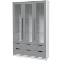 Шкаф-витрина Интерлиния Концепт КТ-ШВ3 (серебро/белый платинум)