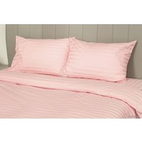 Евро комплект постельного белья Loon Stripe (евро, наволочки 70х70, розовый)