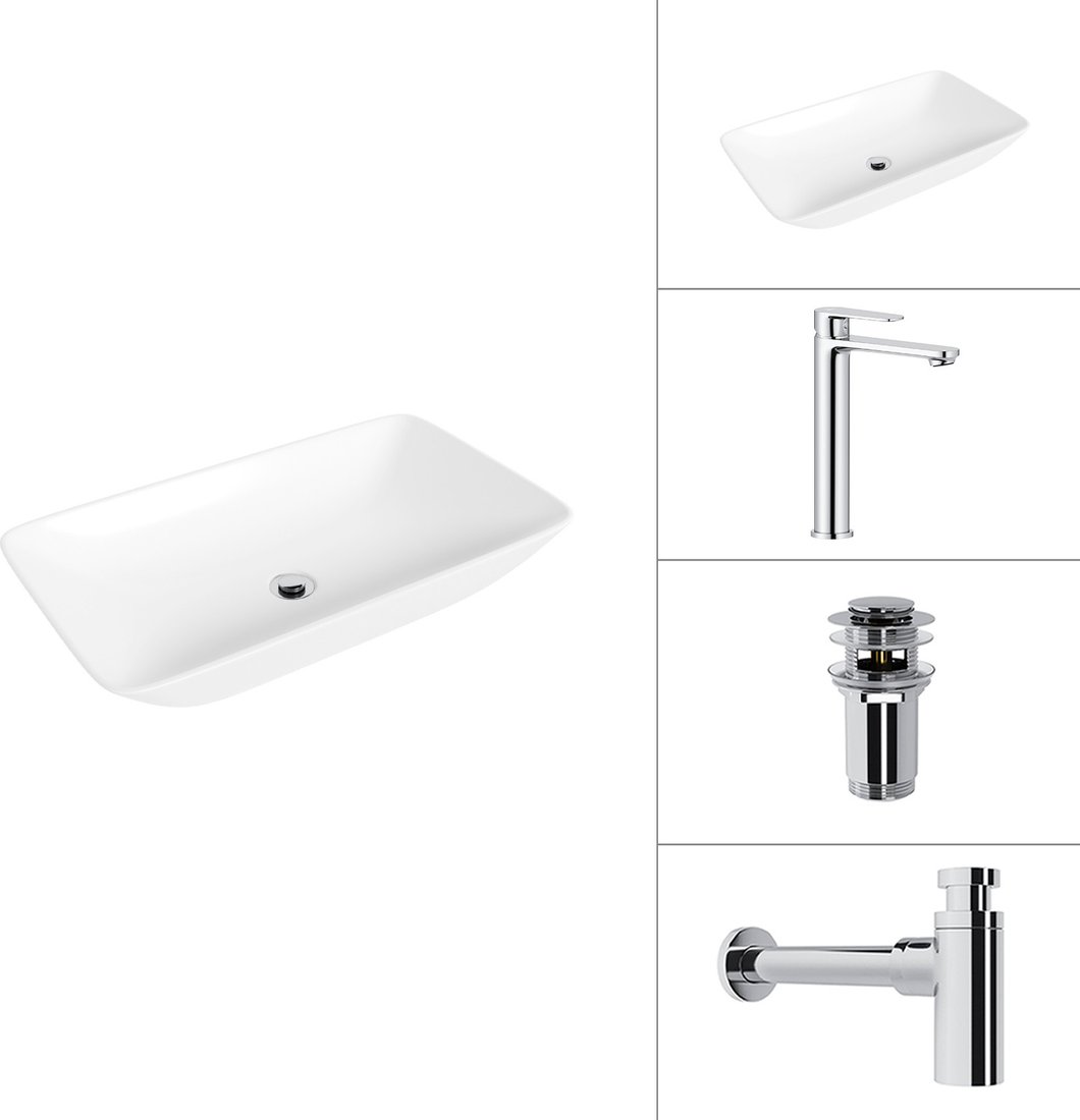 Умывальник Lauter 21886 + Moon 21СK81691C + сифон 21635CH + дон.клапан 21190CH (хром)