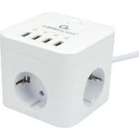 Сетевой фильтр Cablexpert CUBE-3-U4-W-1.5