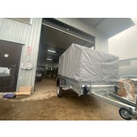 Одноосный прицеп AvtoS A28Р1B (2800x1500x300, R16, ресс. AL-KO, тент 1200мм Аэро)