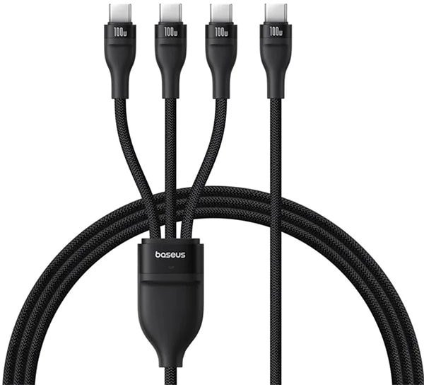 

Кабель Baseus Flash Series 3 One-for-three Fast Charging Cable USB Type-C - USB Type-C 100W (1.5 м, черный)