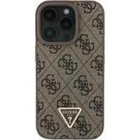 Чехол для телефона Guess PU 4G Triangle Diamond metal logo для iPhone 16 Pro Max GUHCP16XP4TDPW