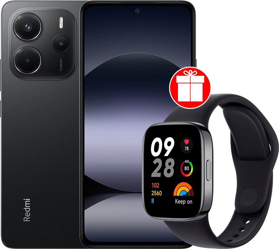 

Телефон Xiaomi Redmi Note 14 8GB/128GB международная версия (черный) + умные часы Xiaomi Redmi Watch 3 (черный) по акции