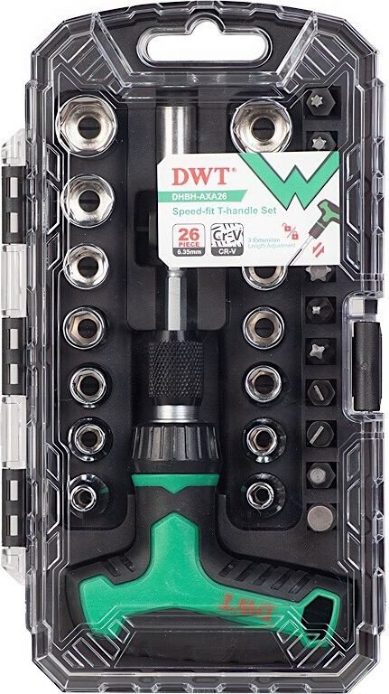 Набор трещотка с головками и битами DWT DHBH-AXA26 (26 предметов)