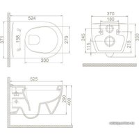 Унитаз подвесной CeraStyle City HC00205PN00 (без сиденья)